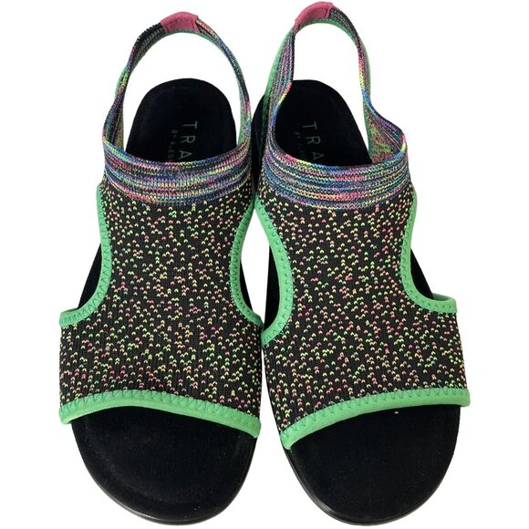 TRAQ Alegria Dream Knit Sport Queen Sandals Slip On Funplex Lime Eur 37 US 6.5-7 - Picture 3 of 9